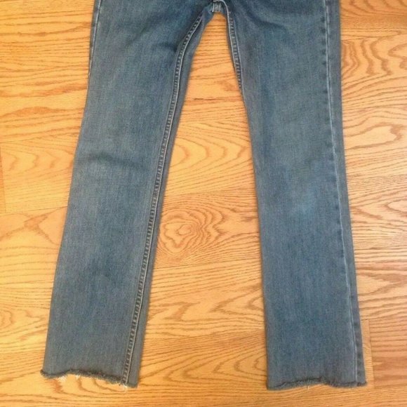 VTG Y2K EARL MID RISE JEANS BLUE COTTON DENIM WOMENS 25 28"x28.5" CROPPED USA - Picture 2 of 14